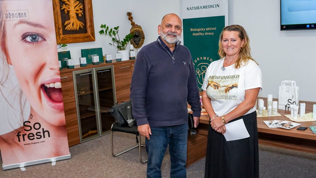 Bohuslav Větrovský a Ivana Bertschi po semináři o přírodní kosmetice